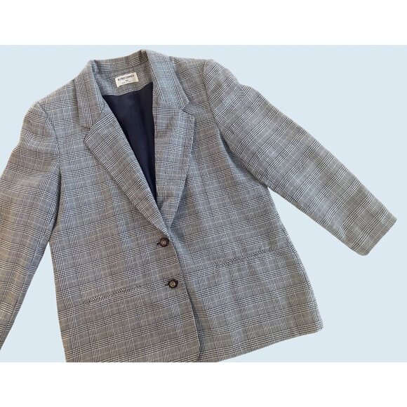 Alfred Dunner Jackets & Blazers - Vintage ALFRED DUNNER Oversized Plaid Double Button Blazer Sz Med